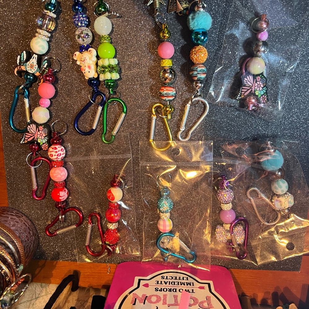 Handcrafted Beaded Key & Card Holders - Multicolor